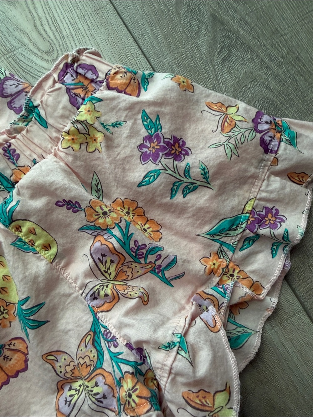 Carter’s Ruffle Sleeve Summer Two Piece Outfit- Floral/Butterflies- Girls 3T - Picture 2 of 6